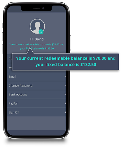 Mobile redemption details